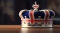 A royal crown with a union jack UK flag. Coronation of the king. Generative ai