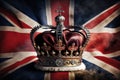 A royal crown with a union jack UK flag. Coronation of the king. Generative ai