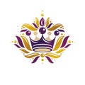 Royal Crown vector illustration. Heraldic design element. Retro Royalty Free Stock Photo