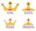 Royal Crowns, King, Queen, Prince, Princess