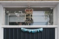 1960 Royal cypher of HM the Queen Elizabeth II EIIR on a building in Lymington, New Forest, UK Royalty Free Stock Photo