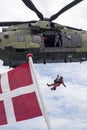 Royal Danish Air Fore rescue helicopter Royalty Free Stock Photo