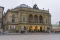 The Royal Danish Theater at dusk in Copenhagen