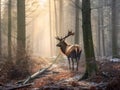 Royal deer walking