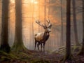 Royal deer walking