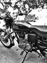 Royal Enfield bullet 350 wallpaper black and white Royalty Free Stock Photo