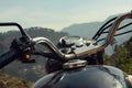 Royal Enfield motorcycle in the Himalayas, India Royalty Free Stock Photo