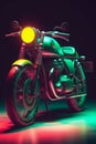 royal enfield with neon effect generative AI