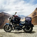 Royal Enfield Thunderbird in Spiti Valley Royalty Free Stock Photo