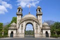 Royal entrance gate of The Lakshmi Vilas Palace, was built by Maharaja Sayajirao Gaekwad 3rd in 1890, Vadodara Baroda, Gujarat Royalty Free Stock Photo