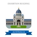 Royal Exhibition building Melbourne Australia vector flat Royalty Free Stock Photo