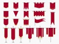 Royal flags. Medieval banners and trophy luxury fantasy empty flags recent vector templates