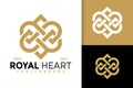 Royal Flower Heart Logo Design, brand identity logos vector, modern logo, Logo Designs Vector Illustration Template Royalty Free Stock Photo