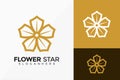 Royal Flower Star Logo Vector Design. Abstract emblem, designs concept, logos, logotype element for template Royalty Free Stock Photo
