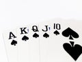 Royal Flush Card in Poker Game with White Background