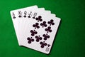 Royal Flush - Clubs Royalty Free Stock Photo