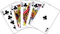 Royal flush clubs playing cards Royalty Free Stock Photo