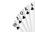 Royal Flush Clubs Royalty Free Stock Photo