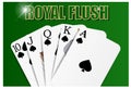 Royal flush combination of cards, suit of spades Royalty Free Stock Photo