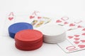 Royal Flush with pile of poker chips Royalty Free Stock Photo