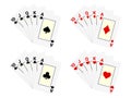 Royal flush playing cards set isolated on white background Royalty Free Stock Photo