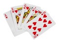 Royal flush. Playing cards on a white background Royalty Free Stock Photo