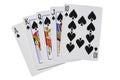 Royal flush spades poker cards with clipping path Royalty Free Stock Photo