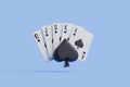 Royal Flush Spades Suit with Black Spade on Blue