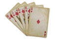 Old vintage poker cards Royalty Free Stock Photo
