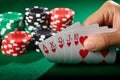 Royal flush winning hand. Poker concept. Royalty Free Stock Photo