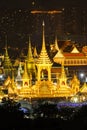 The royal funeral pyre of King Bhumibol Adulyadej`s at Sanam Luang, Bangkok, Thailand