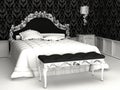 Royal furniture in baroque bedroom Royalty Free Stock Photo