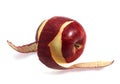 Royal Gala Apple, malus domestica, Peeled Fruit against White Background Royalty Free Stock Photo