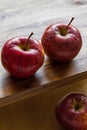 Royal Gala apples on wooden background with copyspace Royalty Free Stock Photo