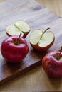 Royal Gala apples on wooden background with copyspace Royalty Free Stock Photo