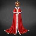 Monarch crown and garment realistic vector