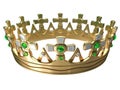 Royal gold crown isolated