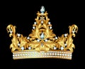 Royal gold crown with jewels Royalty Free Stock Photo