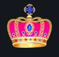 Royal gold crown with jewels Royalty Free Stock Photo