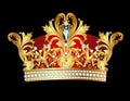 Of royal gold crown with jewels Royalty Free Stock Photo