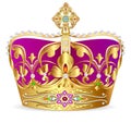 royal gold crown with jewels and ornament Royalty Free Stock Photo