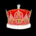 Of Royal gold crown with ornament and pearls Royalty Free Stock Photo