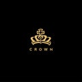 Royal golden crown logo vector illustration