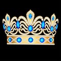 Royal golden crown with an ornament and precious st Royalty Free Stock Photo