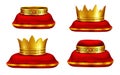 King or queen headwear realistic vector collection