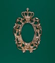 royal golden frame isolated on green