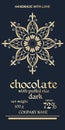 Royal golden packaging design of chocolate bars. Easy editable packaging template. Elegant snowflake or mandala - flower.