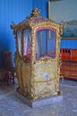 Royal golden sedan chair at Museo di Capodimonte, Naples Italy