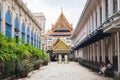 The Royal Grand Palace and Temple of the Emerald Buddha Bangkok, Thailand - May 8,2022 : Entrance corridor to buy a ticket for