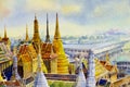 Royal grand palace and Wat phra keaw in Bangkok, Thailand. Royalty Free Stock Photo